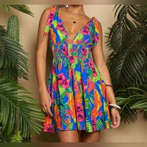 Tropical Floral Mini Dress